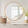 Modern Simple Thin Frame Wall-Mounted Vanity Round Mirror 23.6" x 23.6" for Bathroom, Vanity, Living Room, Bedroom, Entryway Wall Decor