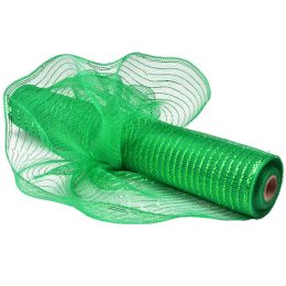 21"/10" x 10 YDS Deco Mesh Ribbon For Wedding Christmas Decorations Mesh Roll (Color: Green, size: 10" x 10 YDS)