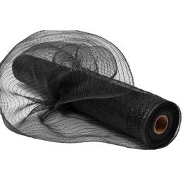 21"/10" x 10 YDS Deco Mesh Ribbon For Wedding Christmas Decorations Mesh Roll (Color: Black, size: 10" x 10 YDS)