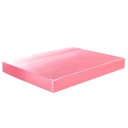 Soft Silky Satin Bed Sheet Set Pillowcase Solid Deep Pocket Flat Fitted Sheet (Color: Pink, size: Full)