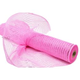 21"/10" x 10 YDS Deco Mesh Ribbon For Wedding Christmas Decorations Mesh Roll (Color: Light Pink, size: 21" x 10 YDS)