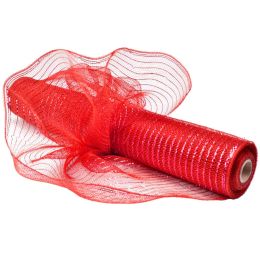 21"/10" x 10 YDS Deco Mesh Ribbon For Wedding Christmas Decorations Mesh Roll (Color: Red, size: 21" x 10 YDS)