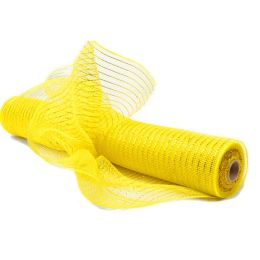 21"/10" x 10 YDS Deco Mesh Ribbon For Wedding Christmas Decorations Mesh Roll (Color: Yellow, size: 10" x 10 YDS)