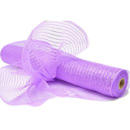 21"/10" x 10 YDS Deco Mesh Ribbon For Wedding Christmas Decorations Mesh Roll (Color: Lavender, size: 10" x 10 YDS)