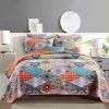 Cotton Quilt Set 3PCS Reversible Bedspread Lightweight Coverlet Set for Queen/Full Size Bed All Season Use