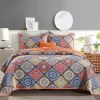 Cotton Quilt Set 3PCS Reversible Bedspread Lightweight Coverlet Set for Queen/Full Size Bed All Season Use