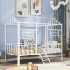 Metal House Bed Frame Twin Size with Slatted Support No Box Spring Needed