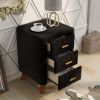 Bedroom Upholstery Nightstand with Three Drawers