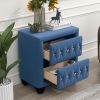 Bedroom Upholstery Nightstand with Two Drawers