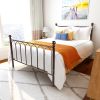 Full Size Bed Frame with Classic Headboard Metal Bed Frame Under Bed Storage Mattress Foundation No Box Spring Needed, Black