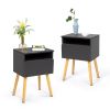 Set of 2 Modern Nightstand, Bedroom Endtable with Drawer, Shelf, Bedside Furniture for Living Room,