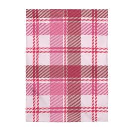 Accent Throw Blankets, Pink And White Plaid Style Velveteen Plush Blanket (size: 30" Ã— 40")