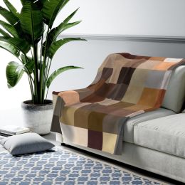 Accent Blankets, Multicolor Block Natural Brown Style Throw Blanket (size: 50" Ã— 60")