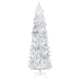 FCH 6.5ft Flocking Tied Light Christmas Tree RT (Color: White)