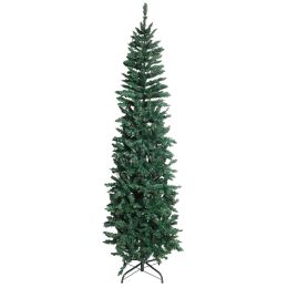 FCH 6.5ft Flocking Tied Light Christmas Tree RT (Color: Green)