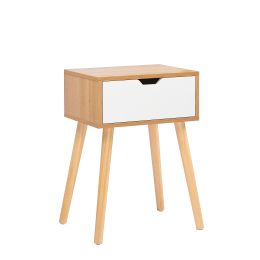 Modern Natural Nightstand, Wooden Drawer With Storage, Living Room Bedroom Furniture (Quantity: 1)