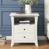 Multifunctional Storage Nightstand with 2 Drawers and an open cabinet