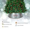 Galvanized Metal ChristmasTree Collar Skirt Ring Cover Decor