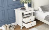 Multifunctional Storage Nightstand with 2 Drawers and an open cabinet