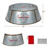 Galvanized Metal ChristmasTree Collar Skirt Ring Cover Decor