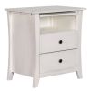 Multifunctional Storage Nightstand with 2 Drawers and an open cabinet