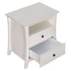 Multifunctional Storage Nightstand with 2 Drawers and an open cabinet