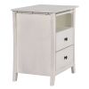 Multifunctional Storage Nightstand with 2 Drawers and an open cabinet