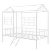 Metal House Bed Frame Twin Size with Slatted Support No Box Spring Needed