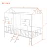 Metal House Bed Frame Twin Size with Slatted Support No Box Spring Needed