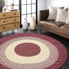 Area Rug Hand Woven Premium Cotton Material Eco Friendly Braid Craft Beautiful Carpet Non-Slip Durable Comfortable for Living Room Bedroom Home Decora