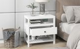 Modern Wooden Nightstand with Drawers Storage for Living Room/Bedroom