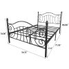 Metal bed frame platform mattress foundation with headboard and footboard, heavy duty and quick assembly, Full black