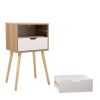 Set of 2 Wooden Modern Nightstand with 2 Drawers and 4 Solid Splayed Legs, Living Room Bedroom Furniture