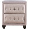 Bedroom Upholstery Nightstand with Two Drawers