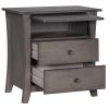 Multifunctional Storage Nightstand with 2 Drawers and an open cabinet