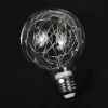 LED Globe Fairy Light Bulb,G80 E26 Warm White Edison Screw Night Lights, Flash Starry Decorative Copper Wire String Lights for Bedroom Living Room Fes