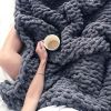 Chinille Knitting Blanket Bed Throw Yarn Baby Bulky Soft Throw