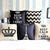 Retro Home Decorative Linen Cotton Blended Cushion Cover Crown Throw Pillow Case