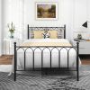 Full Size Bed Frame with Classic Headboard Metal Bed Frame Under Bed Storage Mattress Foundation No Box Spring Needed, Black