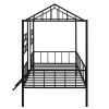 Metal House Bed Frame Twin Size with Slatted Support No Box Spring Needed