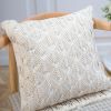 Boho Macrame Pillow Cover 18 x 18 Inches 2PCS Throw Pillowcase Hand Knit Cream Decorative Cushion Case with Tassel for Sofa Couch Chair Bed