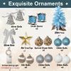 2ft Tabletop Christmas Tree with Light Artificial Small Mini Christmas Decoration with Flocked Snow;  Exquisite Decor & Xmas Ornaments for Table Top f