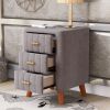 Bedroom Upholstery Nightstand with Three Drawers