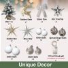 2ft Tabletop Christmas Tree with Light Artificial Small Mini Christmas Decoration with Flocked Snow, Exquisite Decor & Xmas Ornaments for Table Top fo