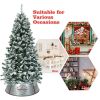 Galvanized Metal ChristmasTree Collar Skirt Ring Cover Decor