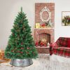 Galvanized Metal ChristmasTree Collar Skirt Ring Cover Decor