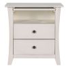 Multifunctional Storage Nightstand with 2 Drawers and an open cabinet