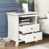 Multifunctional Storage Nightstand with 2 Drawers and an open cabinet