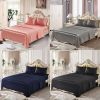 4 Pcs Smooth Satin Silk Sheet Set Deep Pocket Bed Sheet Wrinkle Fade Resistant