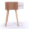 Nightstand, Modern End Table with Drawer, Wooden Side Table for Living Room and Bedroom, Home Furniture